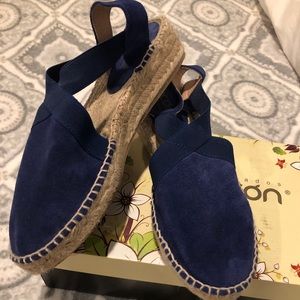 Picon open sling back suede flat espadrilles